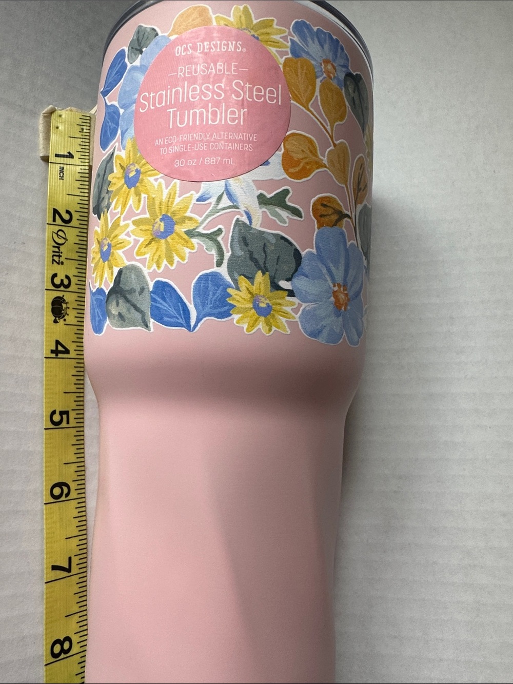 OCS Designs Pink Floral Stainless Steel Tumbler - 30 oz